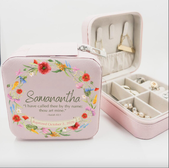 Personalized Baptism Keepsake Jewelry Box