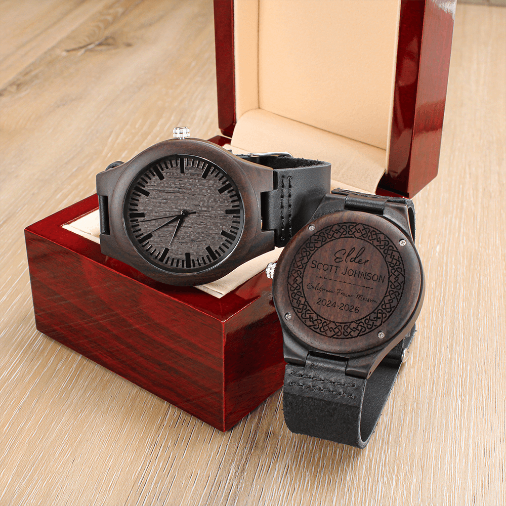 Engraved Wooden Men's Watch for Missionaries