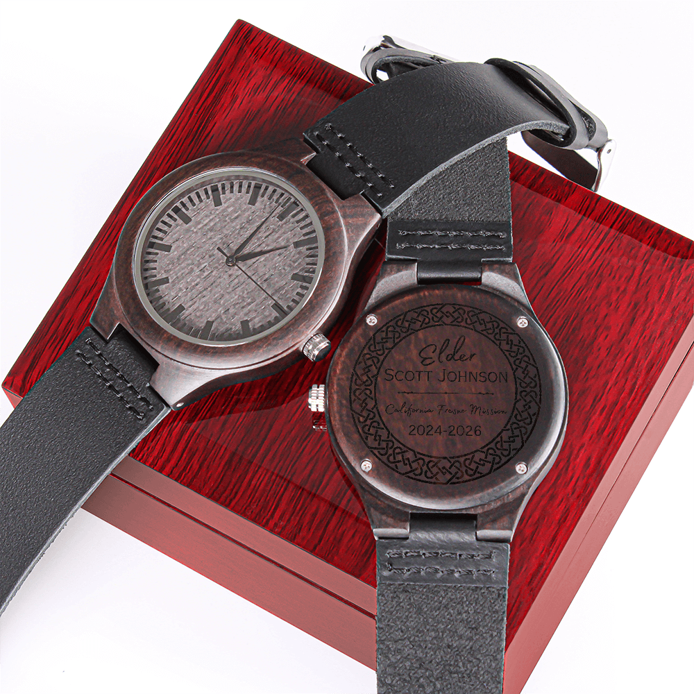 Engraved Wooden Men's Watch for Missionaries