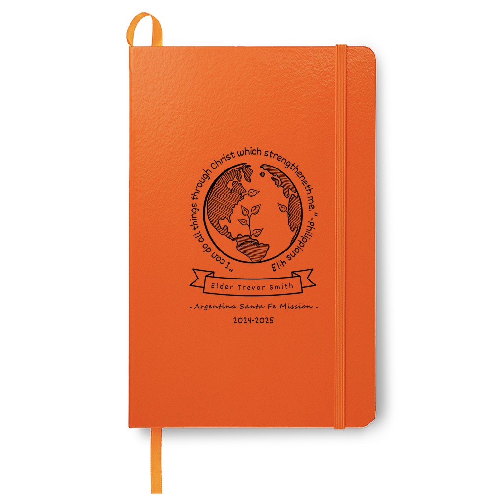 LDS Missionary Personalized Journal with Scripture, Name and Mission Area