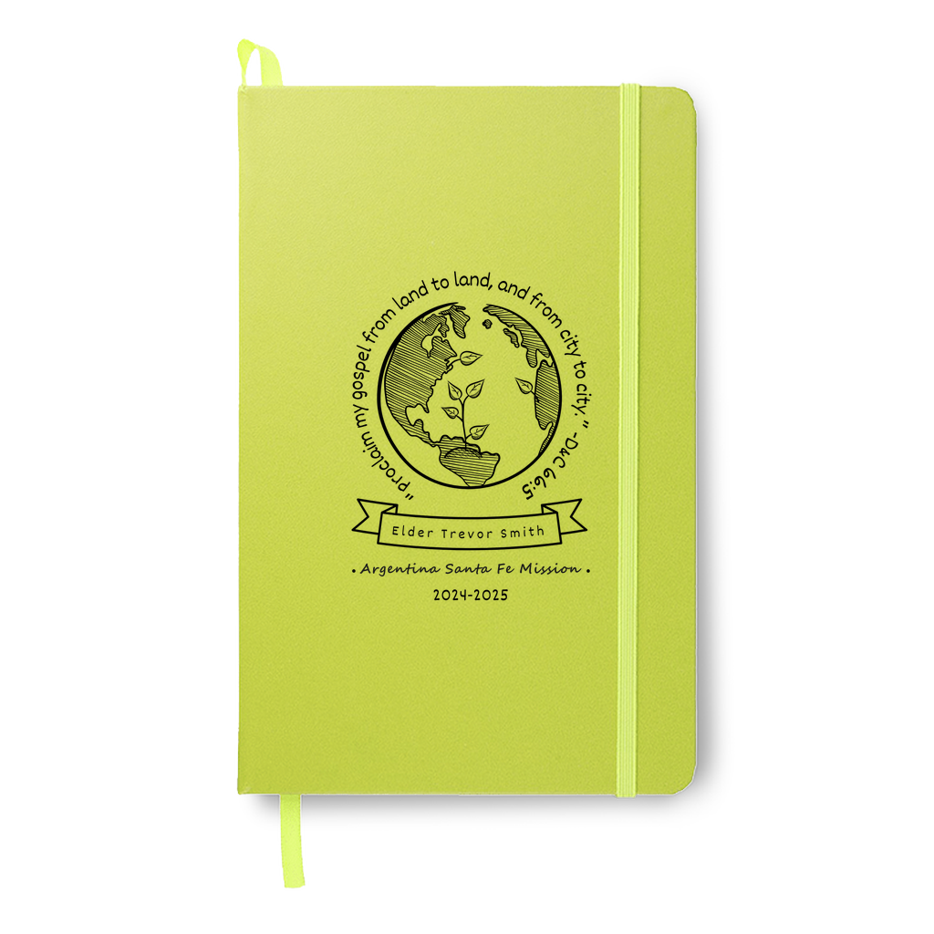 LDS Missionary Personalized Journal with Scripture, Name and Mission Area