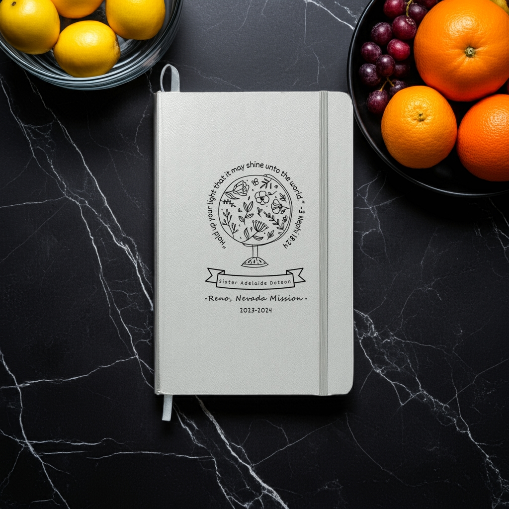 LDS Missionary Personalized Journal with Scripture, Name and Mission Area