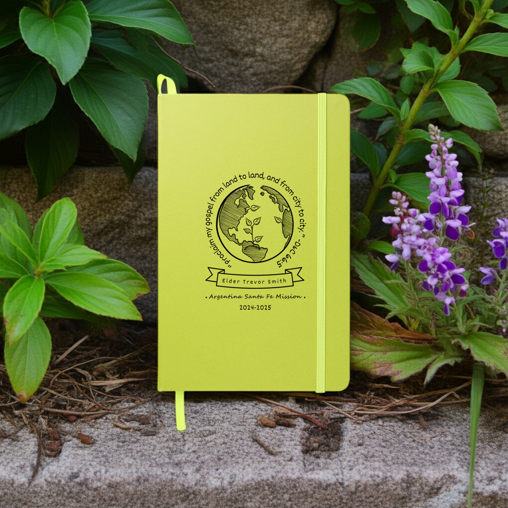 LDS Missionary Personalized Journal with Scripture, Name and Mission Area