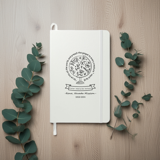 LDS Missionary Personalized Journal with Scripture, Name and Mission Area