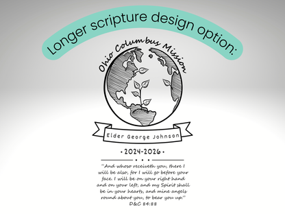 LDS Missionary Personalized Journal with Scripture, Name and Mission Area