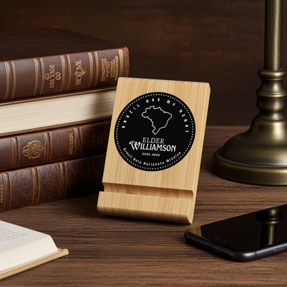 Personalized Bamboo Phone/Tablet Holder for Missionaries
