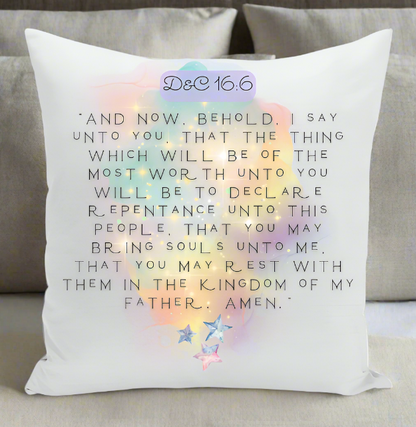 Personalized Sister Missionary Moon and Stars Gift Throw Pillow