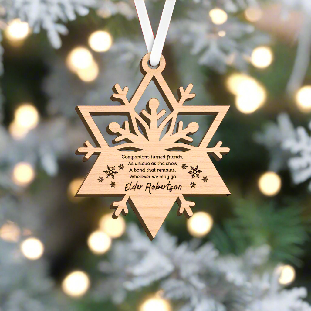 Personalized Snowflake Ornament for Missionary Companion and Best Friend