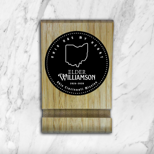 Personalized Bamboo Phone/Tablet Holder for Missionaries