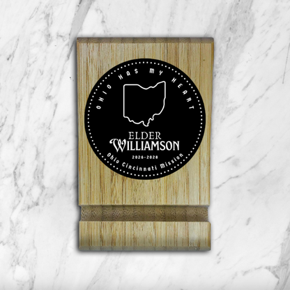 Personalized Bamboo Phone/Tablet Holder for Missionaries