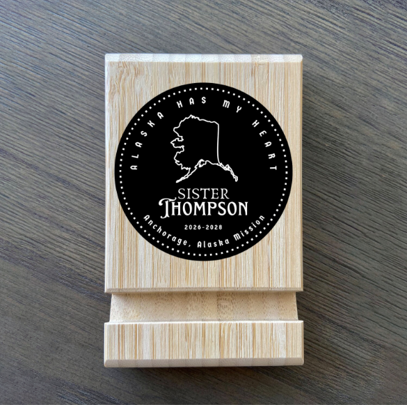 Personalized Bamboo Phone/Tablet Holder for Missionaries