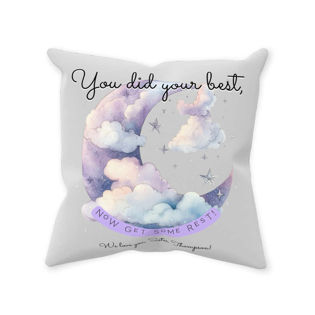 Personalized Sister Missionary Moon and Stars Gift Throw Pillow