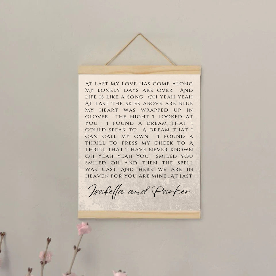 Personalized "First Dance" Wedding Song Hanging Canvas with Couple's Name