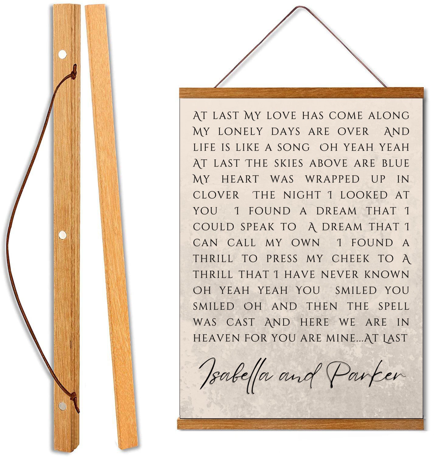 Personalized "First Dance" Wedding Song Hanging Canvas with Couple's Name