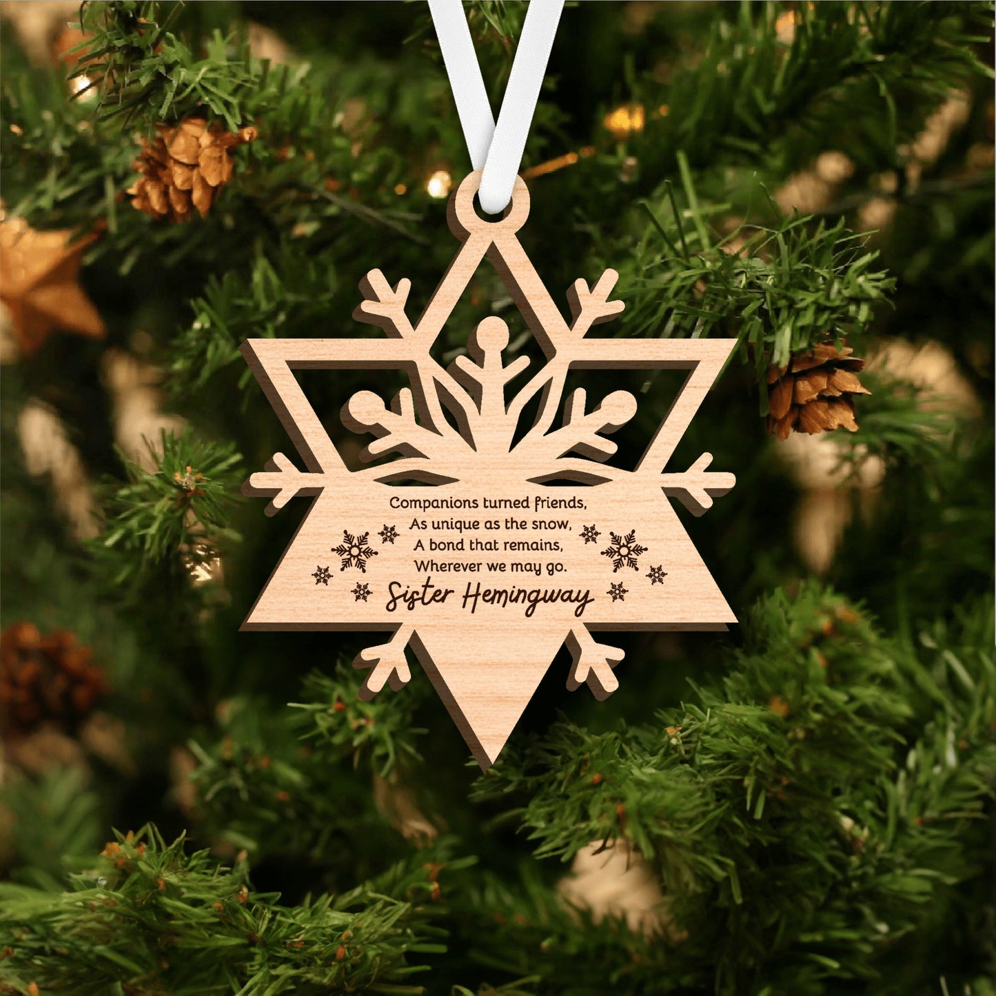 Personalized Snowflake Ornament for Missionary Companion and Best Friend