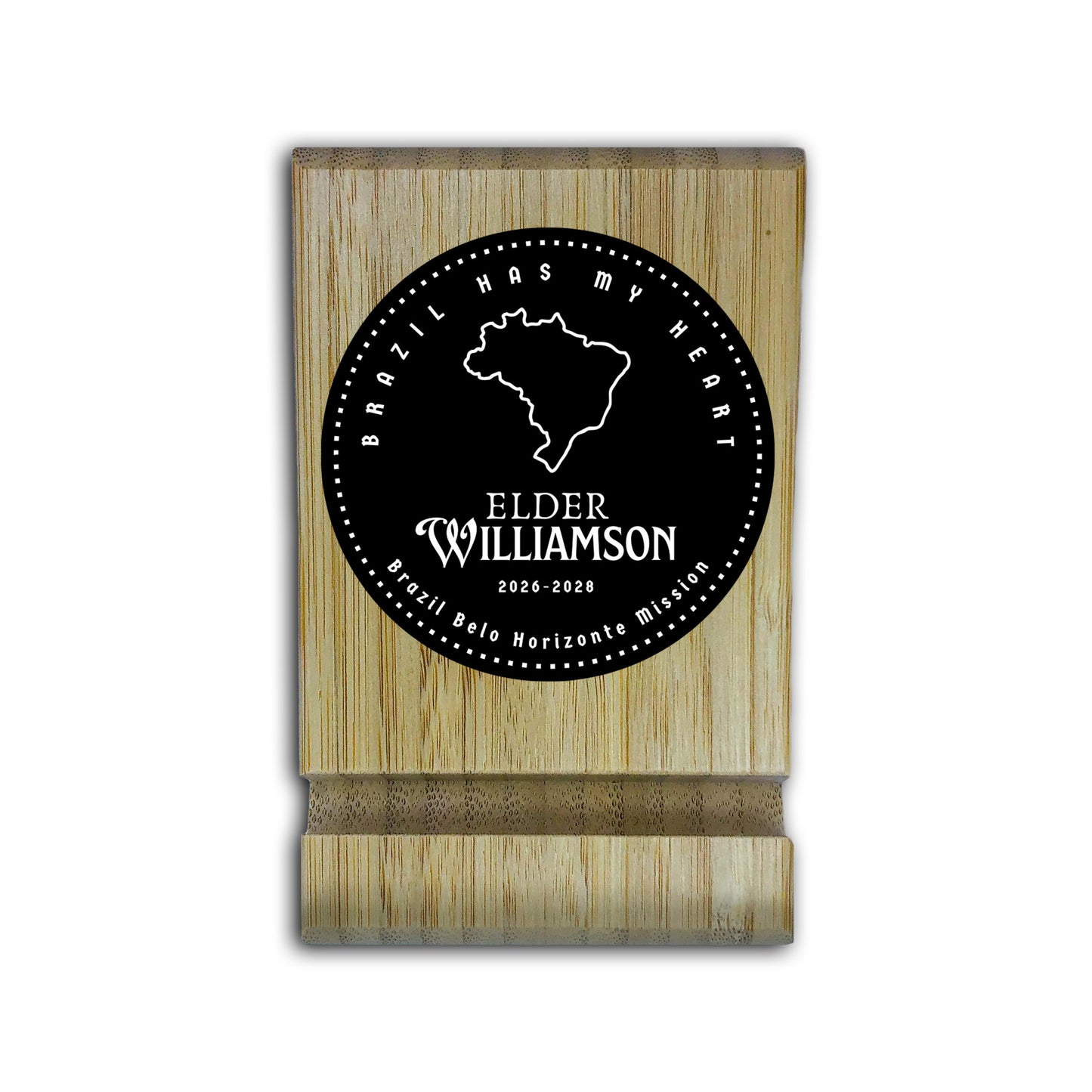 Personalized Bamboo Phone/Tablet Holder for Missionaries