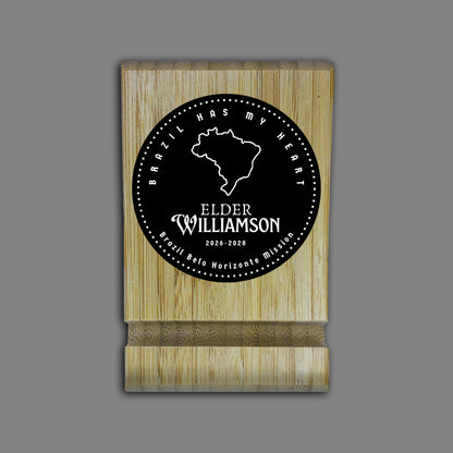 Personalized Bamboo Phone/Tablet Holder for Missionaries