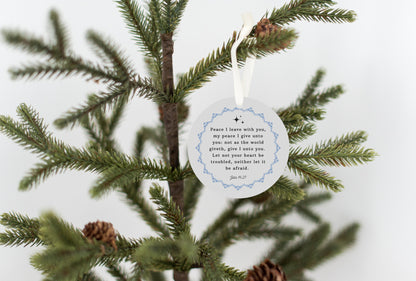 UV Printed Plastic Christmas Ornament, "My Peace I Leave With You"